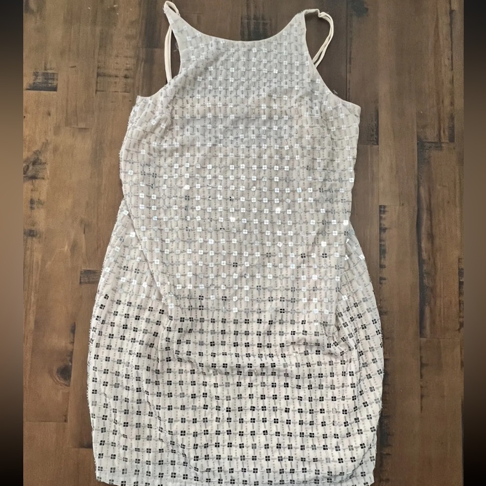 PARKER SEQUIN PEACH DRESS SZ S